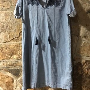 Denim dress with embroidery